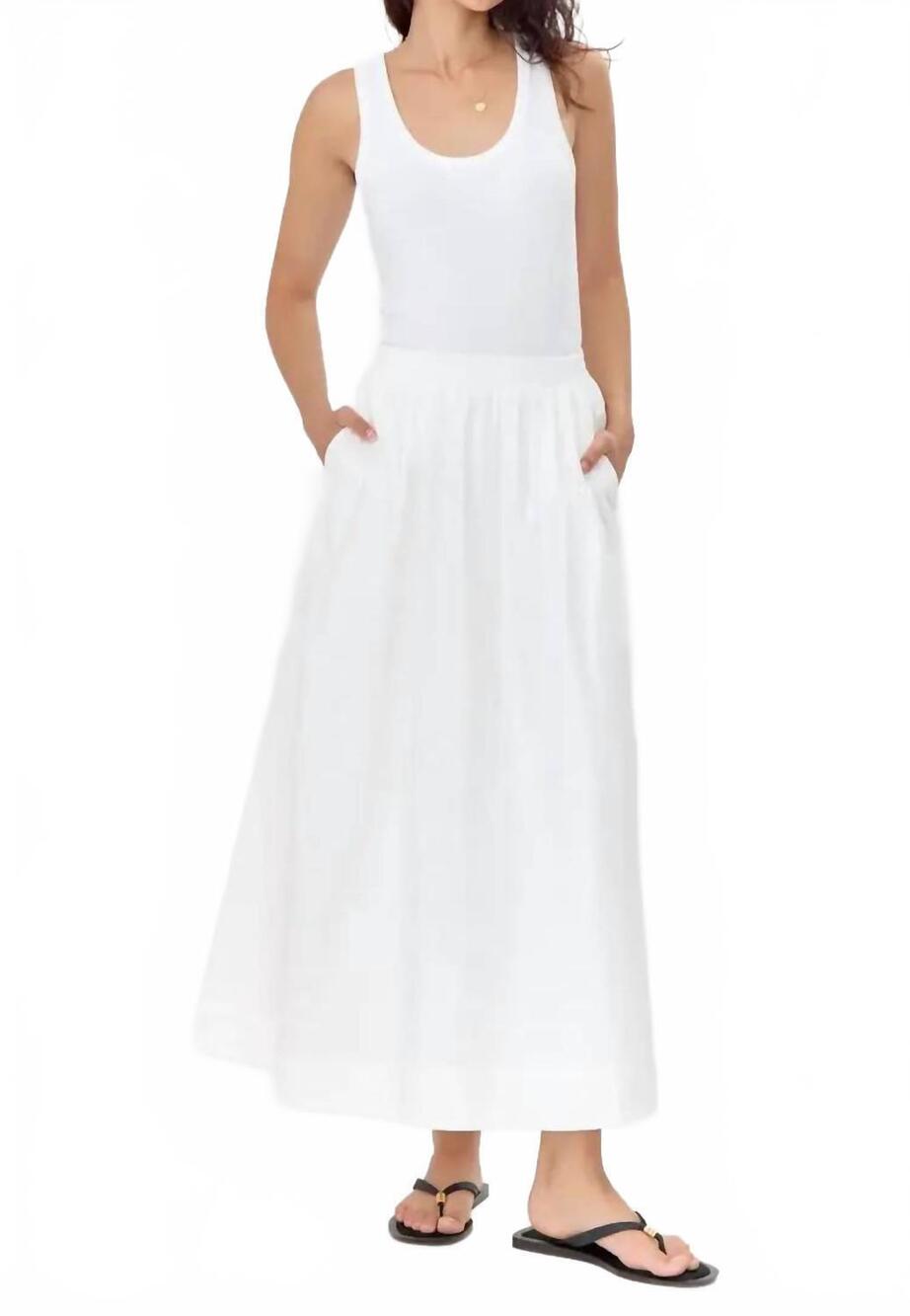 NEW GREYLIN poplin midi skirt in white